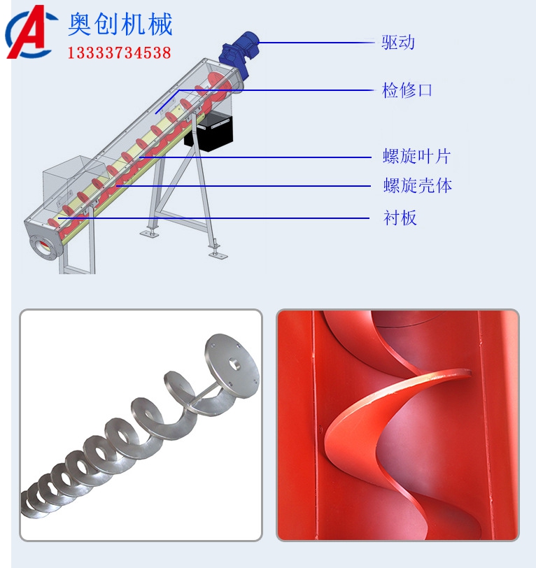 有軸與無軸螺旋輸送機的區別與優缺點